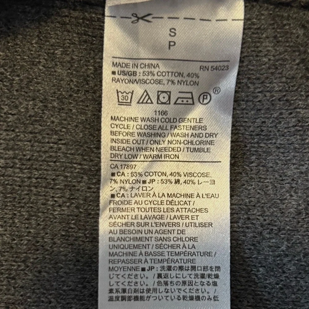 Banana Republic Charcoal Grey Full-Zip Longline Cardigan Small Classiccore - Picture 8 of 12